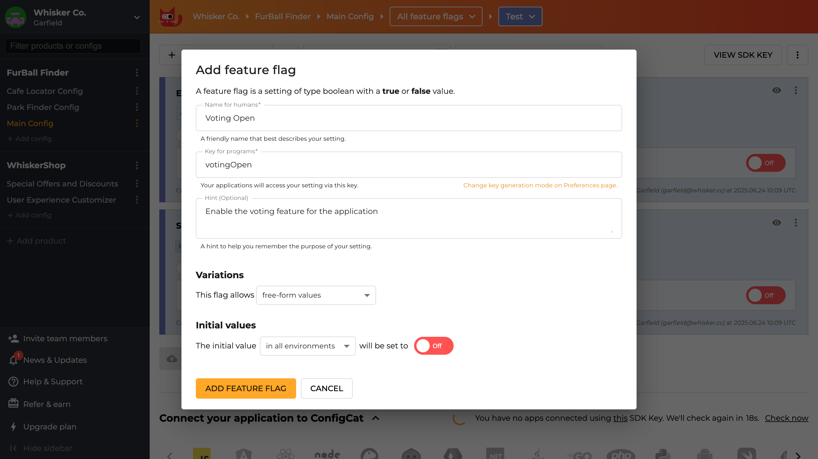 Add feature flag