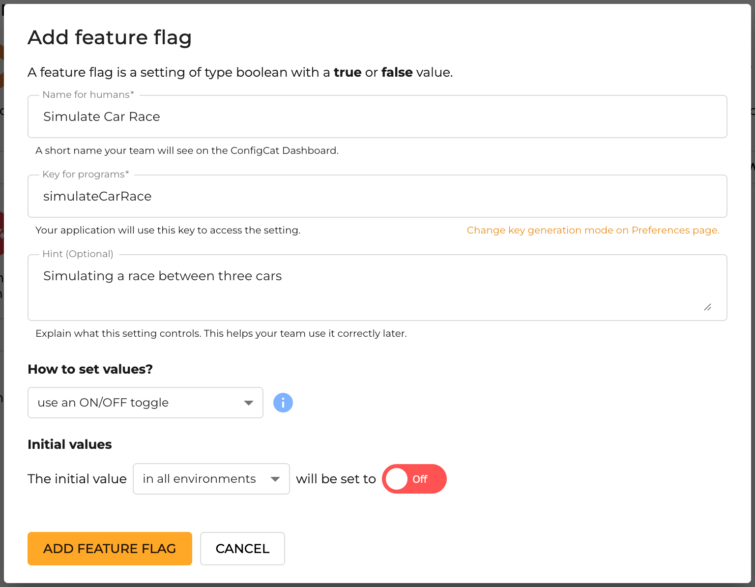 Add new feature flag