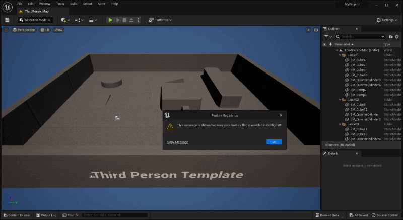 Unreal Editor - Feature flag enabled