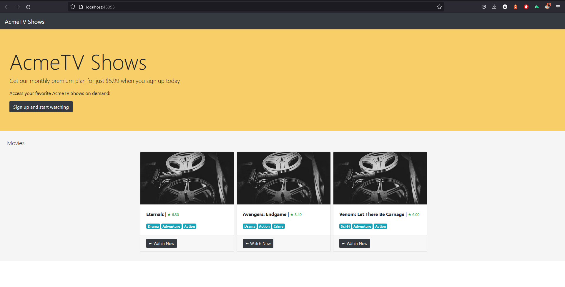 Trending movies component is hidden