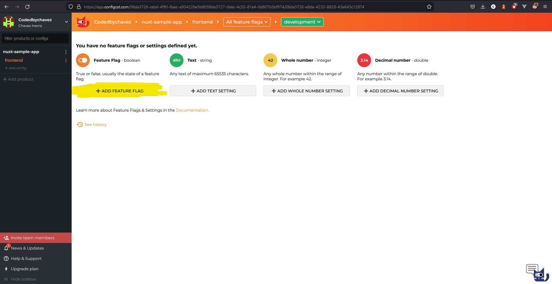 Adding a feature flag using the ConfigCat Dashboard