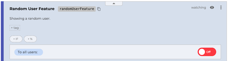 Feature flag toggled off
