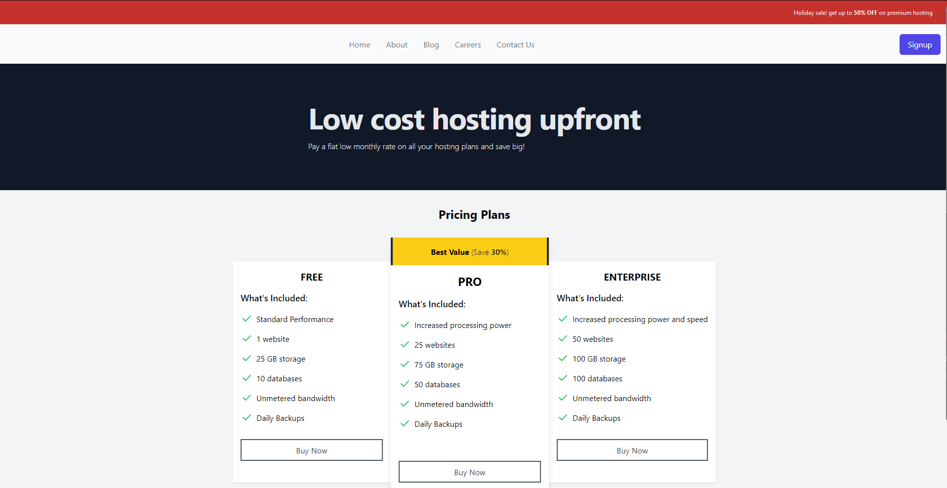 Snapshot of sample app