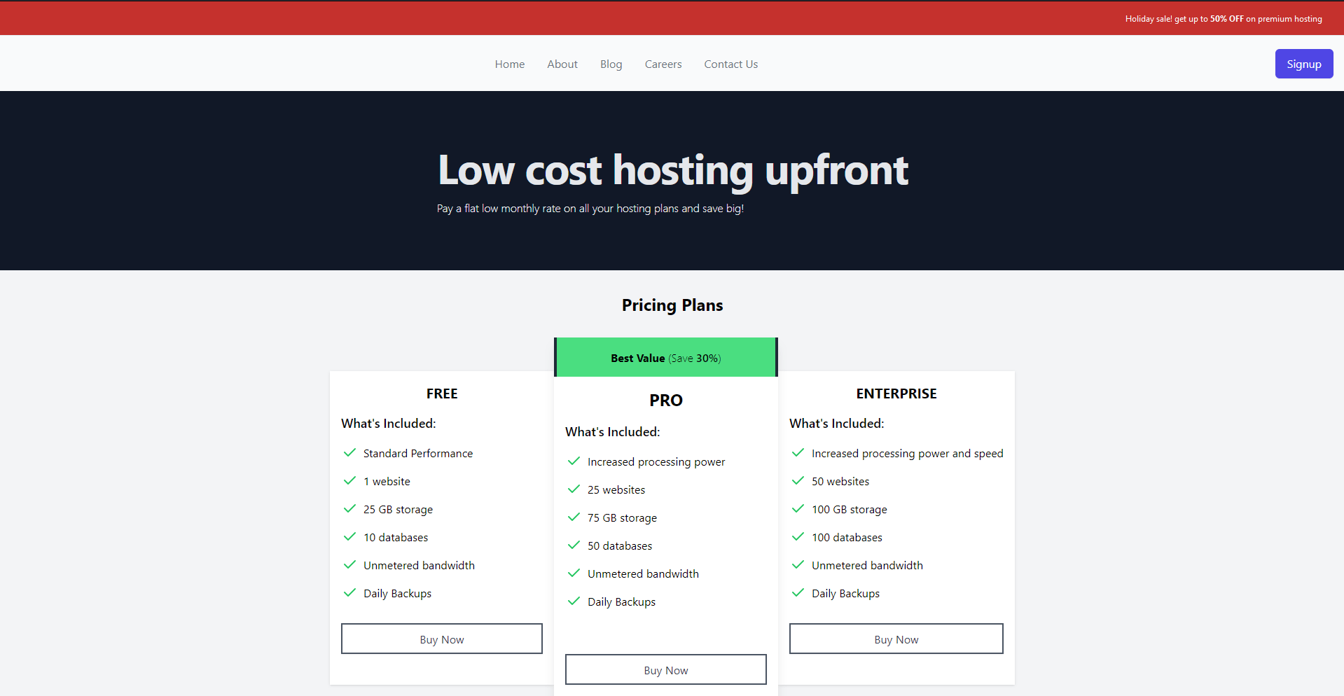 Snapshot of sample app