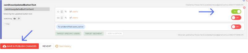 Targeting percentage of users