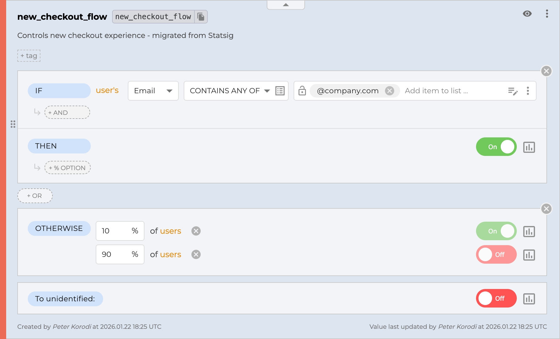 ConfigCat new_checkout_flow feature flag
