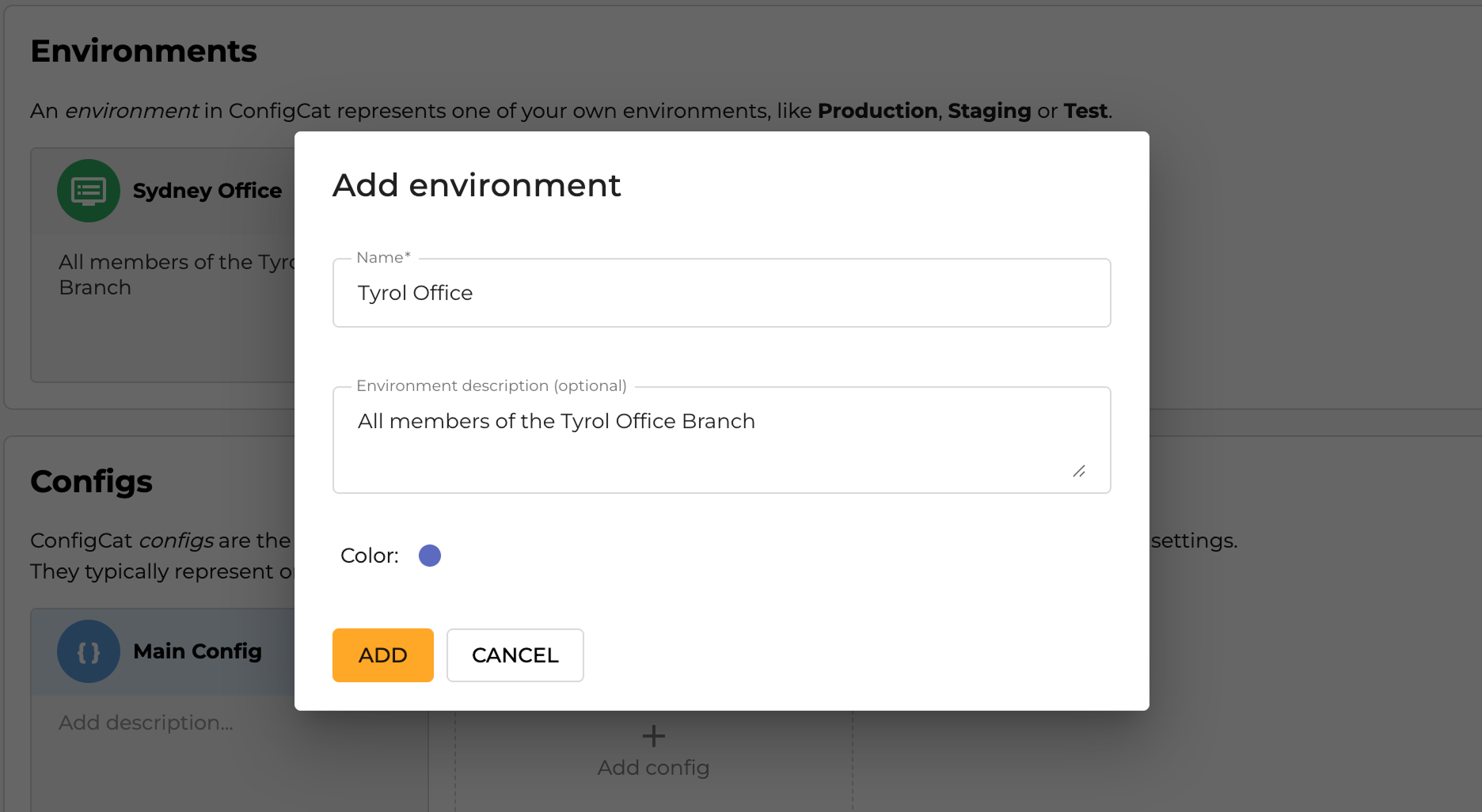 Add environment