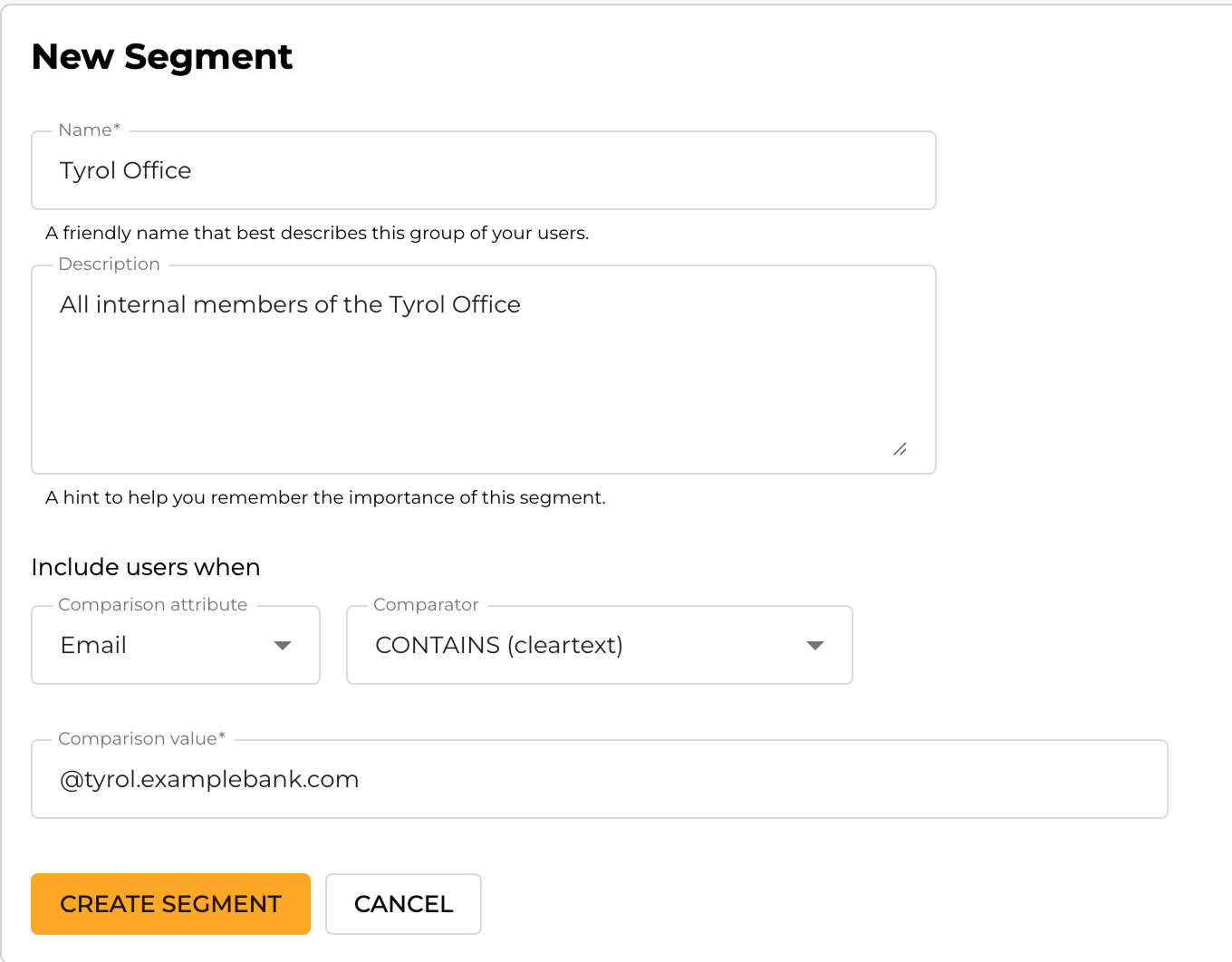 Create segment