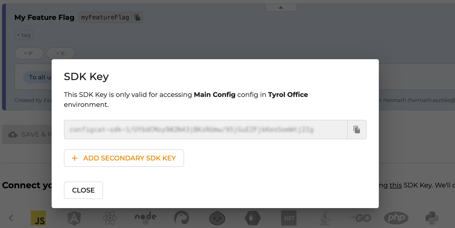 View SDK key