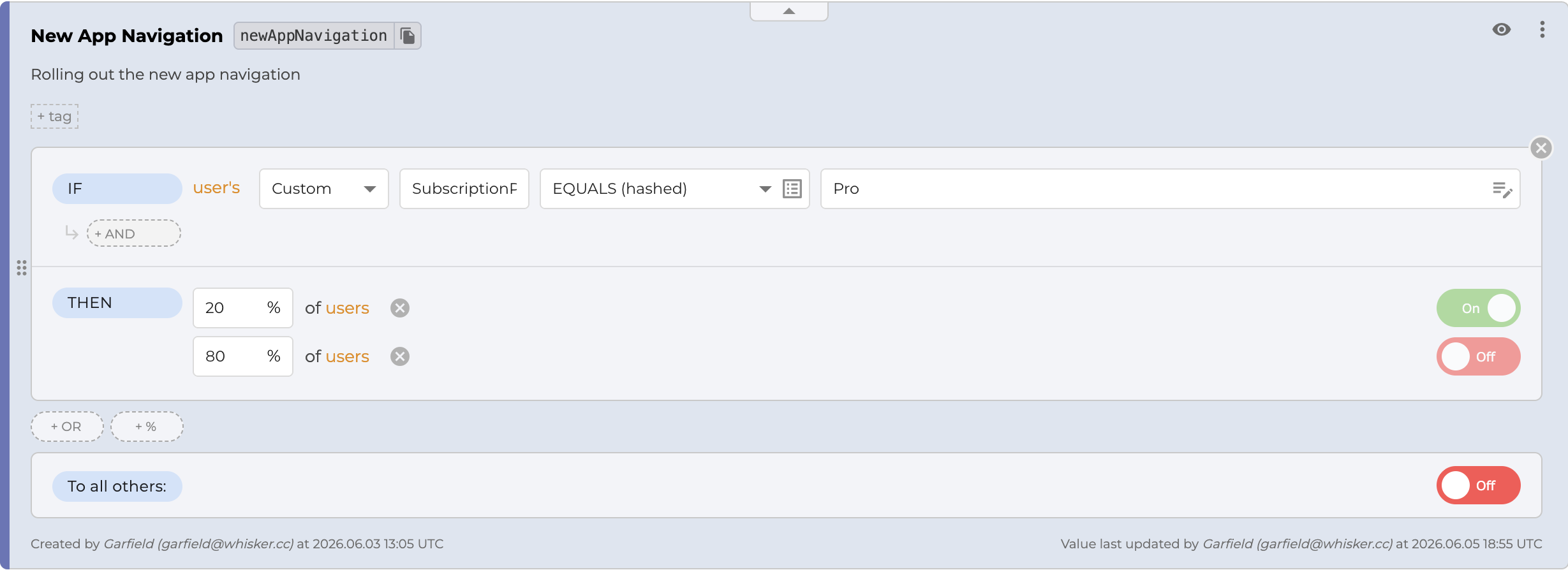 Target a percentage of users