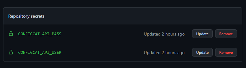 Github Action secrets