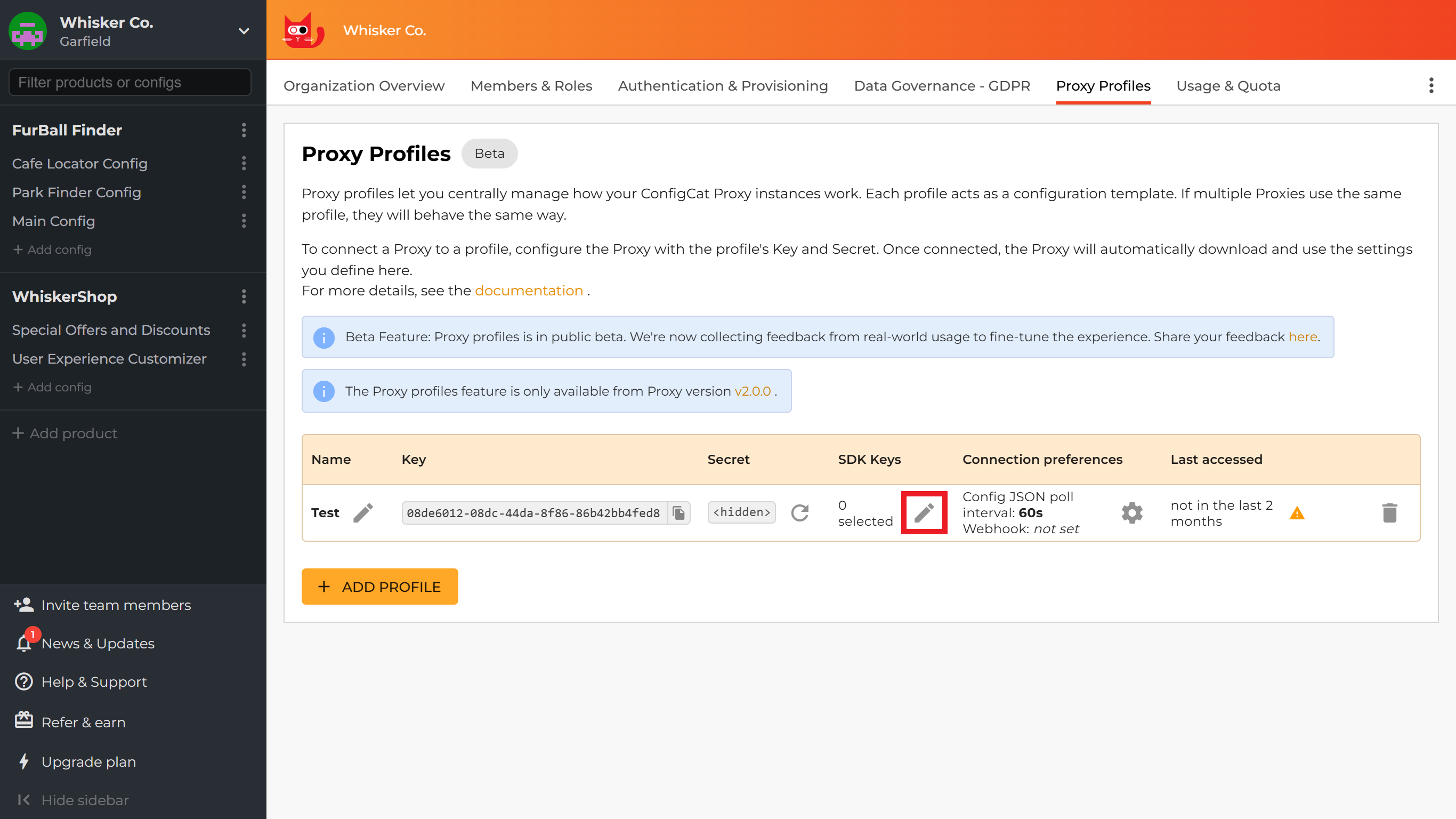 Click on Select SDK Keys