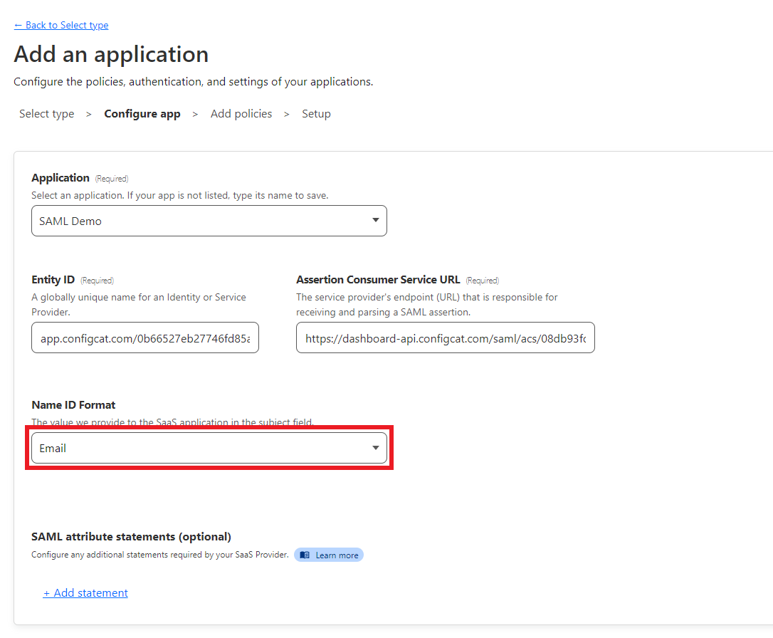 Cloudflare SAML name id