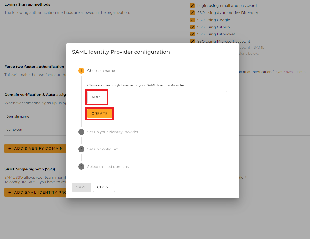 ConfigCat Name Identity Provider