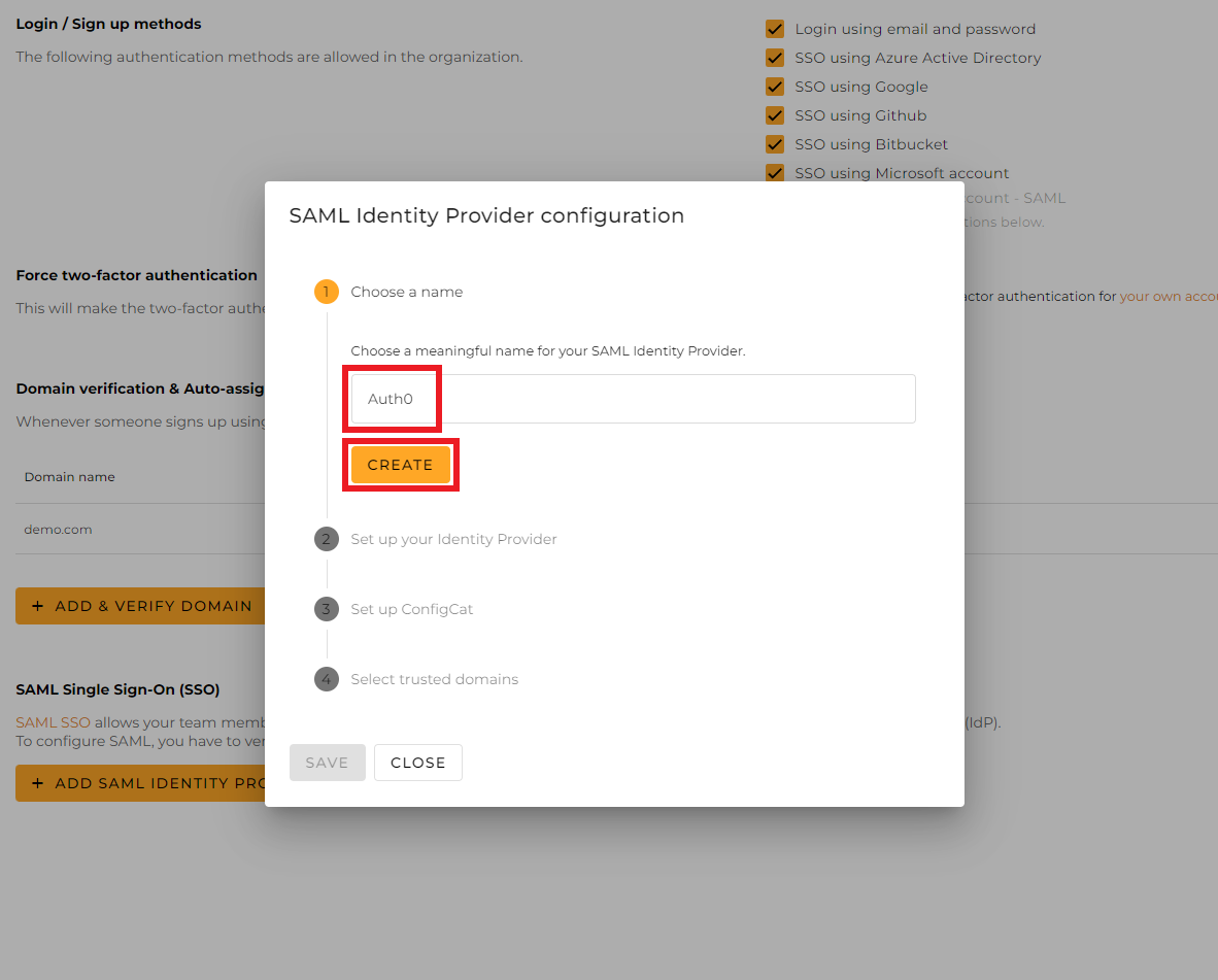 ConfigCat Name Identity Provider