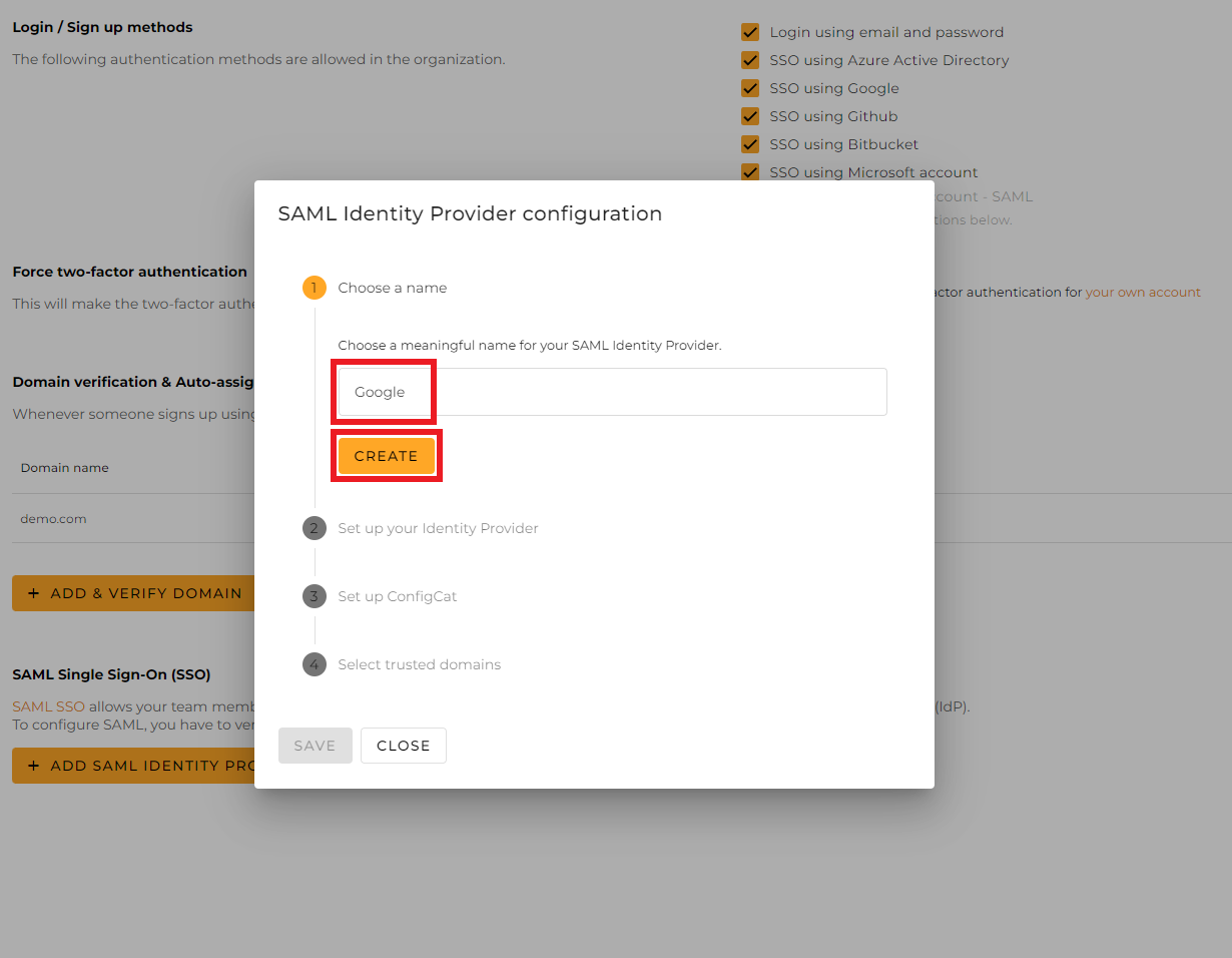 ConfigCat Name Identity Provider