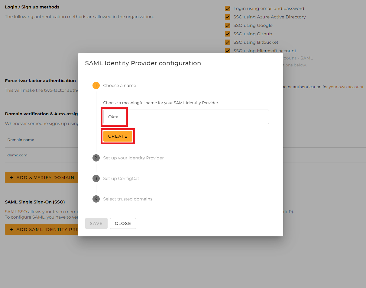 ConfigCat Name Identity Provider