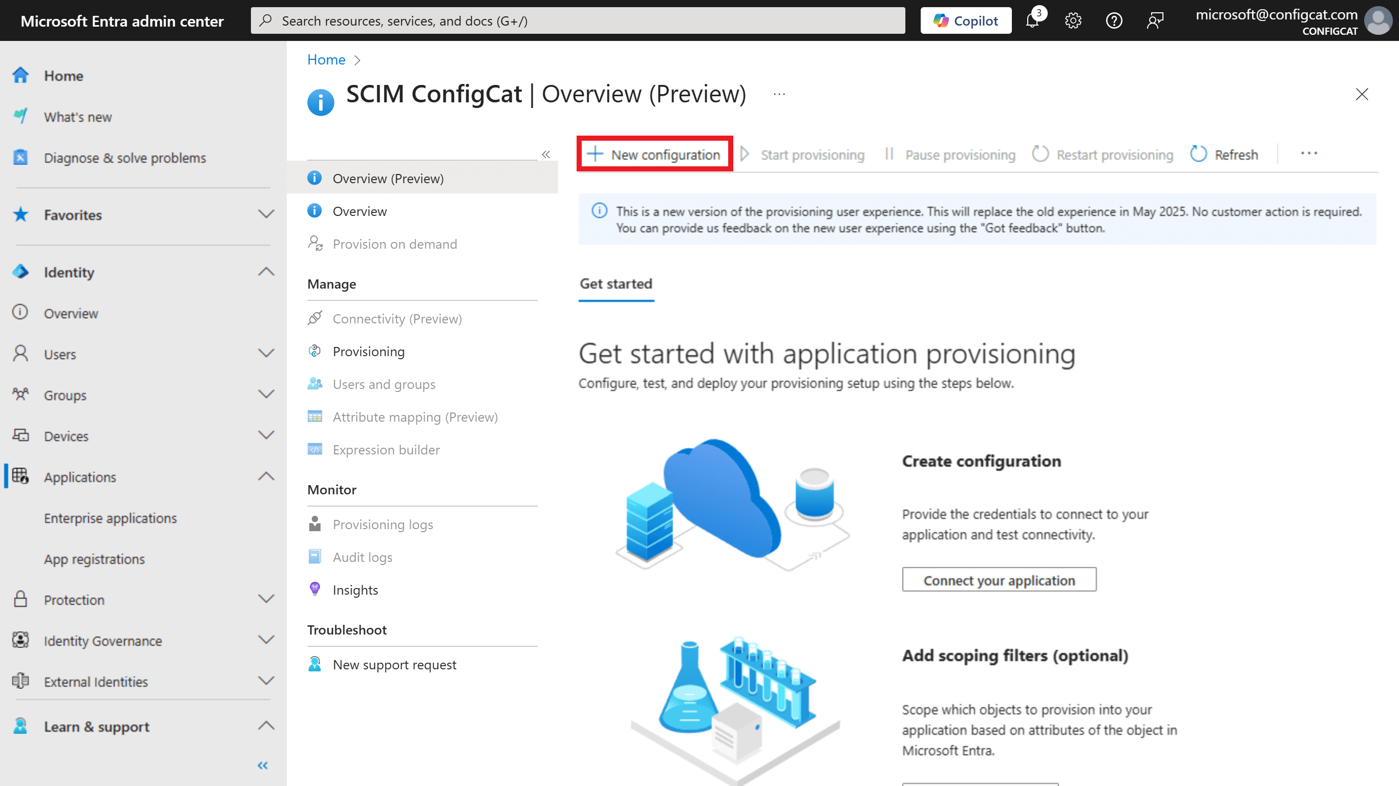 Entra ID new SCIM configuration