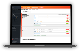 Laptop with a screenshot of the Dashboard.